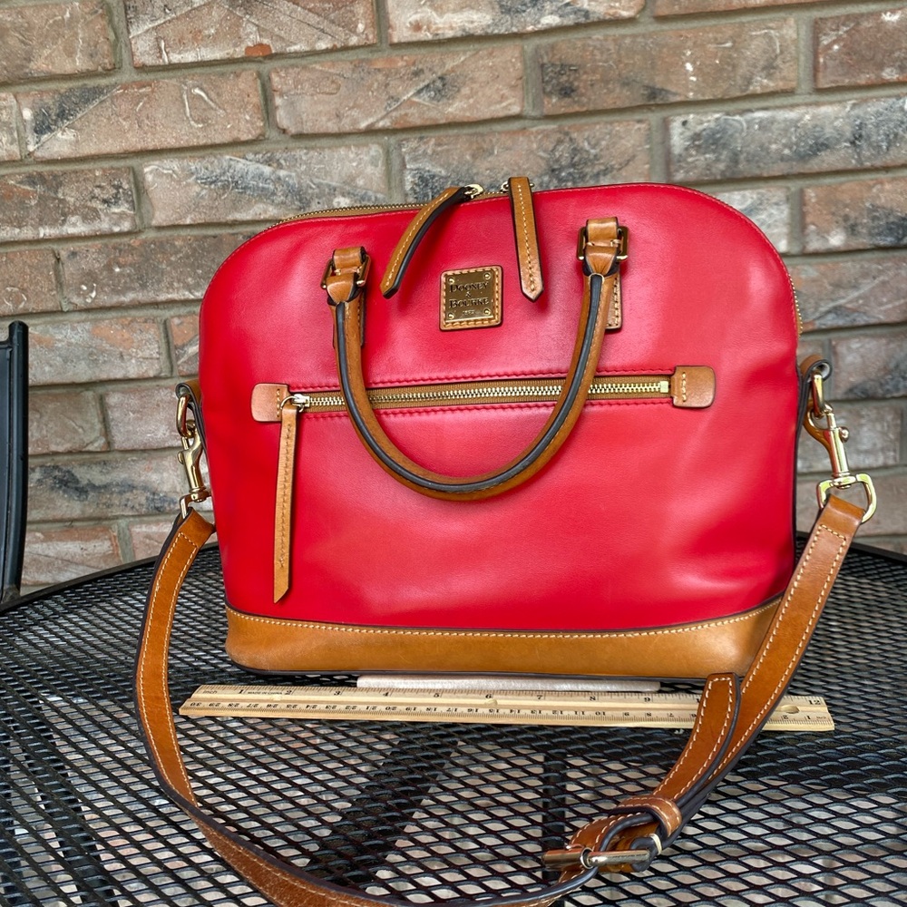 Dooney & Bourke Red Domed Zip Satchel